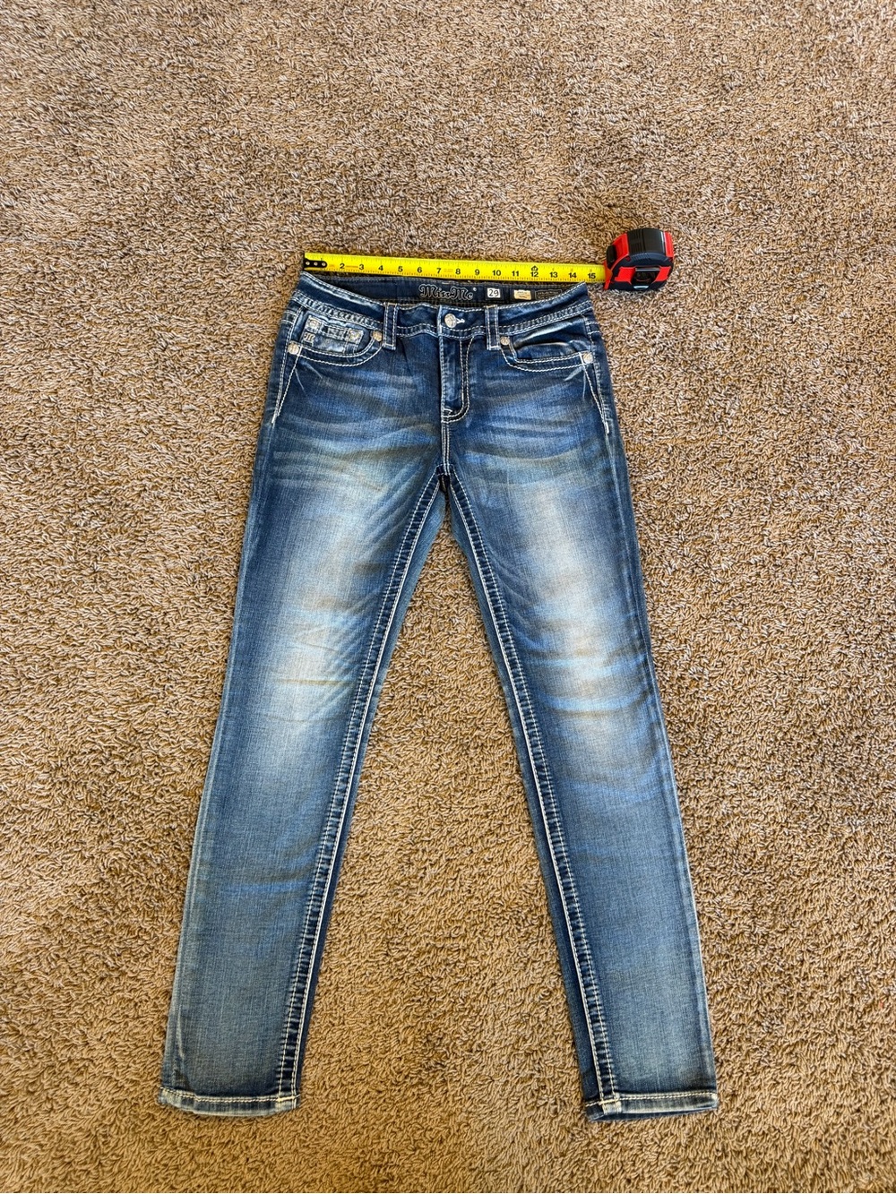 Miss Me Distressed Blue Skinny Jeans